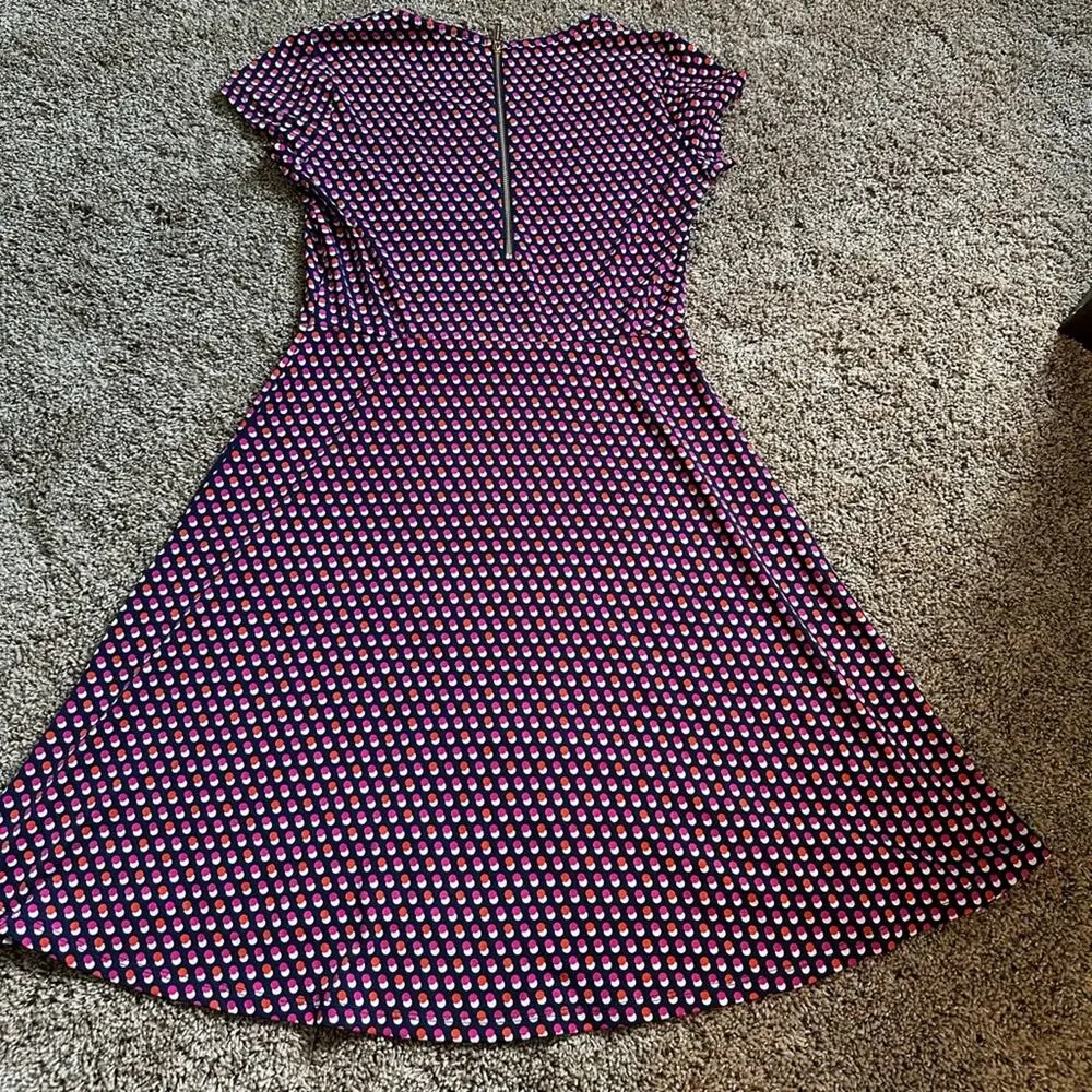 Michael Kors Pink Orange Navy and White A-Line  Dress